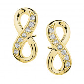 Cercei argint placati cu aur galben infinit cu pietre DiAmanti Z0791E_G-DIA